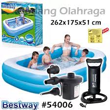 Kolam renang intex 57422kolam renang intex pelangi 147cmx 33cm cocok untuk putra putri anda dan kado untuk kerabat dan keluarga anda. Bestway 54006 Kolam Renang Karet Anak Keluarga Besar 262 Cm Rectangular Family Pool 262x175 X51cm Shopee Indonesia