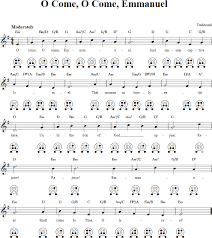 O Come O Come Emmanuel Chords Sheet Music And Tab For 6 Hole Ocarina With Lyrics Sheet Music Ocarina Music Lyrics