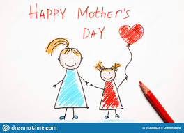 Dibujo para el dia de la madre con coraziones. Dibujo Para El Dia Y El Lapiz De La Madre Foto De Archivo Imagen De Celebre Sorpresa 163608528