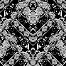 Another pattern group that works well together is herringbone, stripes, and paisley. Vintage Floral Paisley Seamless Pattern Black Abstract Flourish Background With White Lace Paisley Flowers Swirl Leaves Stripes Frames Zigzag Rhombus Line Art Tracery Ornament Isolated Design Royalty Free Cliparts Vectors And Stock