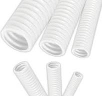 Electriduct 1/2" Polypropylene Non-Slit Wire Loom Corrugated Flexible  Conduit - 25 Feet - White
