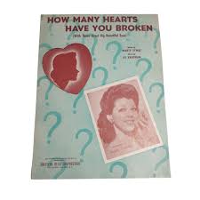 Vintage 1943 Sheet Music How Many Hearts Have You Broken Marty Symes &Al  Kaufman