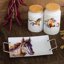 Horse Kitchen Accessories Kitchen Accessories Western Decor Ceramic Canisters