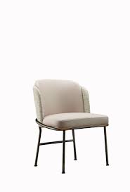 Modern Style Dining Chair Rice White W600 D580 H810 Selected High Grade Fabric Soft Bag Metal Foot Comfy Chair 现代风格餐椅 米白色系 W600 D580 H810 精选高档面料