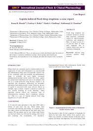 Pdf Aspirin Induced Fixed Drug Eruptions A Case Report