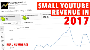 Small Youtube Channel Revenue In 2017 High Cpm
