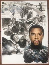 Drawn in adobe draw on a ipad pro with an apple pencil. Chadwick Boseman Black Panther Painting In Ken Branch S Ken Branch Painted Art For Sale Comic Art Gallery Room