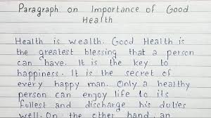 Write An Short Essay On Importance Of Good Health Paragraph English Youtube