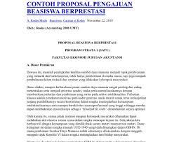 Contoh Proposal Rencana Studi Beasiswa Unggulan S1 Barisan Contoh