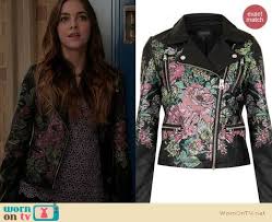Maybe you would like to learn more about one of these? Wornontv Phoebe S Floral Leather Biker Jacket And Purple Daisy Crochet Top On Twisted Brittany Curran Clothes And Wardrobe From Tv