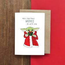 Candle Bark Creations Greeting Cards Celebrate Christmas With The Star Wars Fan In Your Life By Giving Them Our Adorable Baby Yoda Christmas Card Shoot On Over To The Link In