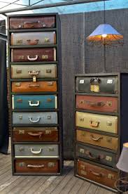 Tin suitcase more than 50 years old, yellow and gray, vintage. Interesting Displays Vintage Suitcases Diy Vintage Old Suitcases