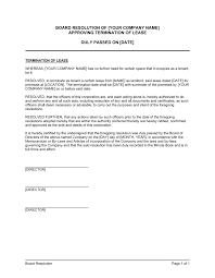 It complies with current south african law. Board Resolution To Terminate Lease Template By Business In A Box