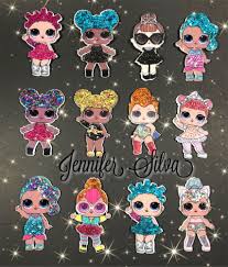 Lol Surprise Dolls Glitter Planar Resin Flatback Lol Dolls Doll Face Paint Charms Lol