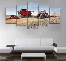 Case company (ih itself then became navistar.) 5 Piece Case Ih Tractor On The Farm Printed Canvas Wall Art Gopowear Com