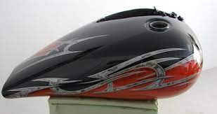 Al From L A M A Full Custom Candy Orange Black And Tribal Design V Star Motorcycle Painting Painting Custom Paint
