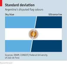 The flag of argentina is a triband, composed of three equally wide horizontal bands coloured light blue and white. A Row Over The Colours In Argentina S Flag The Economist