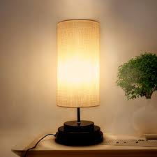 How to make led dimmable nightstand lamp: Touch Control Usb Table Lamp Colorunion Bedside Lamp Steplessly Dimming Nightstand Lamp With Round Fabric Lampshade Warm White 6w Led Bulb Usb Charge Port For Bedrooms Living Room Office Buy Online In Montenegro
