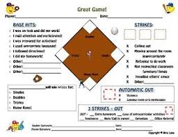 Baseball Field Behavior Modification Chart Behavior