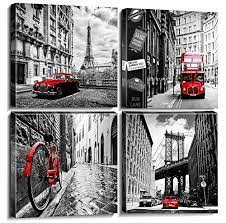 Low price guarantee, fast shipping & free returns, and custom framing options on all prints. Yoooahu Black White City Wall Decor Art World Famous Architectures Scenery Photos Framed Buildings Canvas Prints Pictures Set Of Four Paintings 12x12 Inches 4 Piece Home Decorations For Living Room Buy