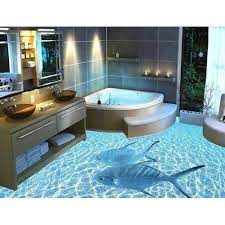 The design and texture of your bathroom tiles can create a 3d impression on the overall scheme. Pvc Shark Printed Bathroom 3d Wallpaper Rs 35 Square Feet Sk Decor Id 19066032288