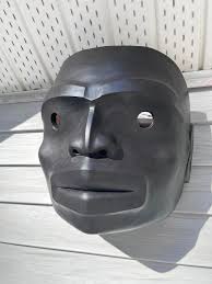 Tsimshian stone carved portrait mask rendition