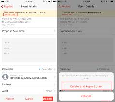 How To Report Junk Calendar Invitations In Ios 10 3 Itipbox