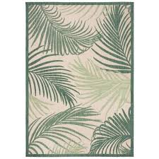 Classic and new designs in floral and other styles have been constructed using current color trends. Safavieh Palm Leaf Beige Green 5 Ft 3 In X 7 Ft 6 In Indoor Outdoor Area Rug Cyh7557 32212 5 The Home Depot
