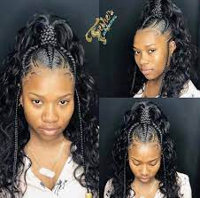 The ponytail on wavy hair. Pin En Peinados Marginales Braided Ponytail Hairstyles Natural Hair Styles Hair Styles