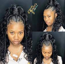 The ponytail on wavy hair. Pin En Peinados Marginales Braided Ponytail Hairstyles Natural Hair Styles Hair Styles