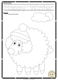Winter Trace And Color Pages Fine Motor Skills Pre Writing Fine Motor Skills Pre Writing Preschool Tracing