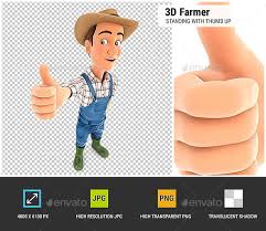 3d Farmer Standing With Thumb Up In 2020 Thumbs Up Free Download Backgrounds Free