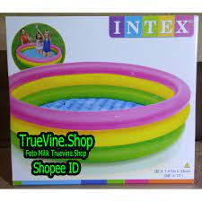 Kolam perosotan renang karet mainan anak dengan harga rp.559000 hanya di tokopedia. Kolam Renang Intex 147 Cm 1 47 Meter X 33 Cm Ukuran Besar 3 Ring Shopee Indonesia