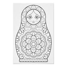 Christmas coloring pages and 25 ways to use them christmas coloring and 25 literacy ideas to use with them.hold up! Matryoshka Doll Coloring Poster Russian Doll Art Zazzle Com Russian Art Dolls Matryoshka Doll Art Matryoshka Doll Pattern