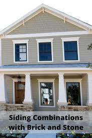 In architecture, siding refers to the material that covers the exterior of the outer wall of a building. Siding Combinations For Brick And Stone Houses House Paint Exterior Exterior Siding Siding Colors For Houses