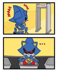 He has a yellow circular depression in his chest with a black center, mirroring the peach skin on sonic's chest. 170 Metal Sonic Ideas In 2021 Sonic Sonic Fan Art Sonic Art