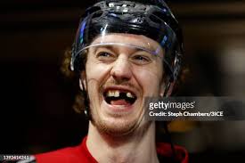 Patrick Kudla of Team A reacts during a 3ICE Hockey tryout session at...  Fotografía de noticias