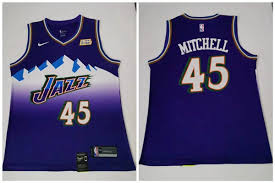 All other countries first item: Jazz 45 Donovan Mitchell Purple Nike Swingman Jersey