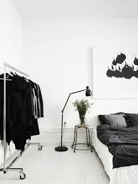 Scandinavian Style White And Black Bedroom Interior Stylish Bedroom Minimalism Interior