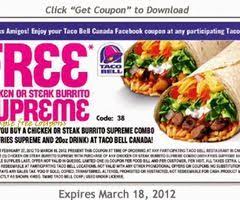 Printable Coupons Taco Bell Coupons Free Food Coupons Taco Bell Coupons Fast Food Coupons