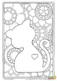 This cat looks so happy, curled up in his comy bed and with a big smile on his face! Free Cat Mindful Coloring Pages For Kids Adults Kiddycharts