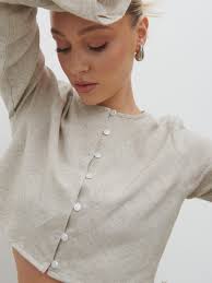 Abigail Button Front Linen Blouse