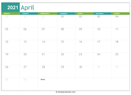 It helps you to manage monday to sunday timetable such as meeting dates, events in this section, you will find various designs for april 2021 pdf calendar sheets. Editable Calendar April 2021