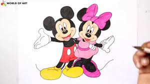 How To Draw Mickey Mouse And Minnie Mouse Easy Youtube