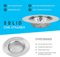 Check spelling or type a new query. 2 Pack Kitchen Sink Strainer Food Catcher 4 5 Inch Diameter Wide Rim Perfect For Most Sink Drains Anti Clogging Micro Perforation Holes Rust Free Stainless Steel Dishwasher Safe Amazon Com