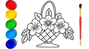 This is our latest video about how to make flowers basket. Glitter Flower Baskets Drawing And Coloring Pages Youtube