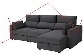 Eskilstuna 3 Seat Sofa With Chaise Longue Hillared Anthracite Ikea Ikea Sofa Sofa Sofa Storage