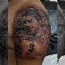 Liverpool striker luis suarez has spoken about the double meaning of his trademark goal celebration. Luis Suarez Tattoo Luis Suarez Tattoos Portrait Tattoo