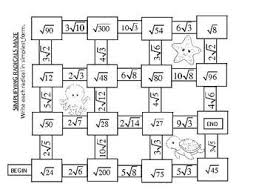 Algebra Simplifying Radicals Maze Teaching Algebra Simplifying Radicals Algebra