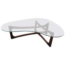 Kidney Bean Shaped Glass Coffee Table Collection Stunning Adrian Pearsall Sculptural Walnut K